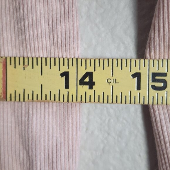Vince Shirt Womens Medium Pink Ribbed Mock Neck Quarter Zip Long Sleeve Modal - Picture 11 of 11